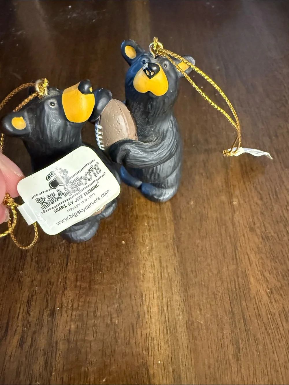 Black Bear Football Hanging Ornament - Home Accents
